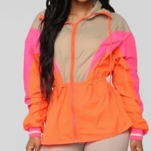 Fashion Nova Neon Windbreaker Jacket
